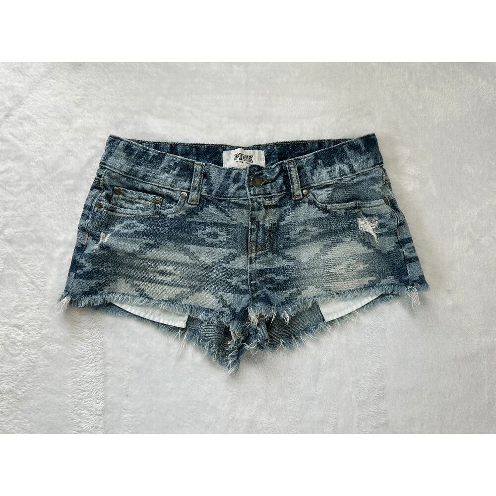 Victoria's Secret PINK Cutoff Distressed Jean Shorts Size 2, Daisy Dukes, 2010's